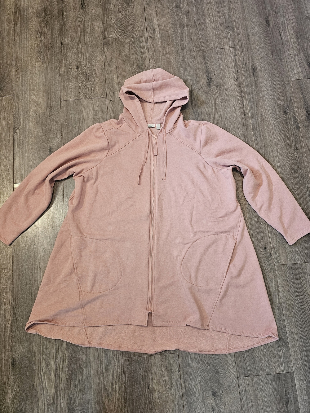Logo Lounge Women's Blush Hooded Zip Swim Cover-Up- XXL